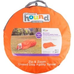 Outward Hound Zip & Zoom Closed Tunnel Chute Attachment With Metal Stakes Dog Agility Kit, Orange -Pet Care Sales 786494 PT5. AC SS1800 V1682620012