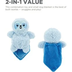 Outward Hound Blanket Buddies Blue Sloth Blacket Treat & Squeaky Dog Toy, Blue -Pet Care Sales 786654 PT2. AC SS1800 V1682627904