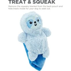 Outward Hound Blanket Buddies Blue Sloth Blacket Treat & Squeaky Dog Toy, Blue -Pet Care Sales 786654 PT3. AC SS1800 V1682622026