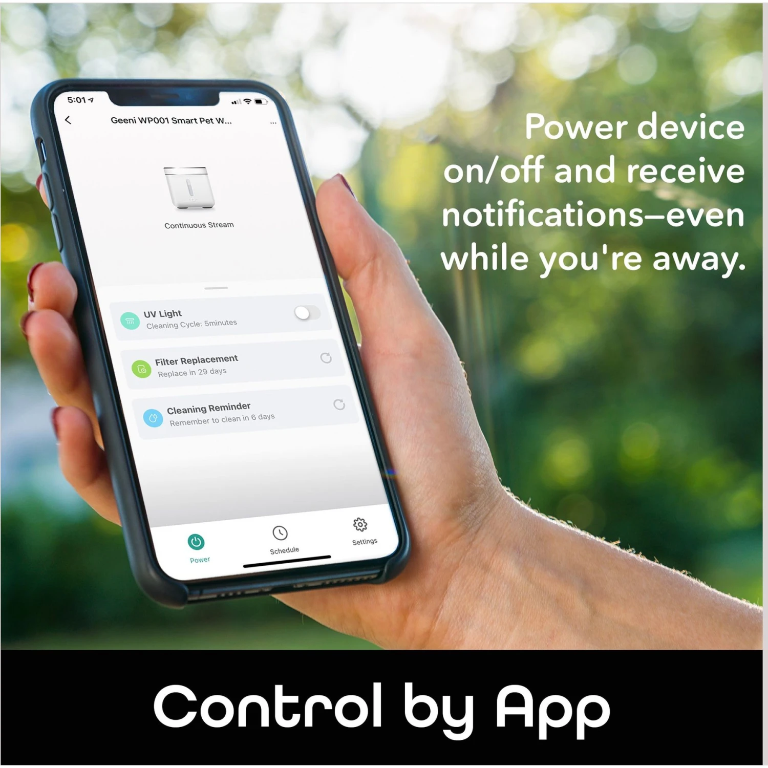 Geeni PetConnect UV Sterilized Circulating Water Smart Dog & Cat Fountain, 2-L 3 Geeni PetConnect UV Sterilized Circulating Water Smart Dog & Cat Fountain, 2-L - Image 3