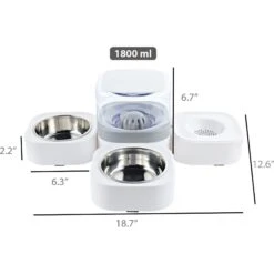 Hanamya 3-in-1 Set With Automatic Dog & Cat Waterer, White & Gray 9 Hanamya 3-in-1 Set With Automatic Dog & Cat Waterer, White & Gray -Pet Care Sales 838814 PT3. AC SS1800 V1682371210