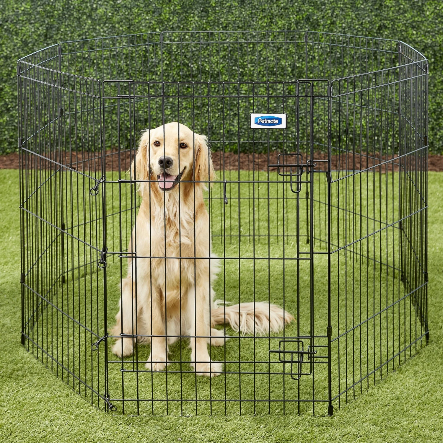 Petmate 8-Panel Wire Dog Exercise Pen With Door, Black 1 Petmate 8-Panel Wire Dog Exercise Pen With Door, Black