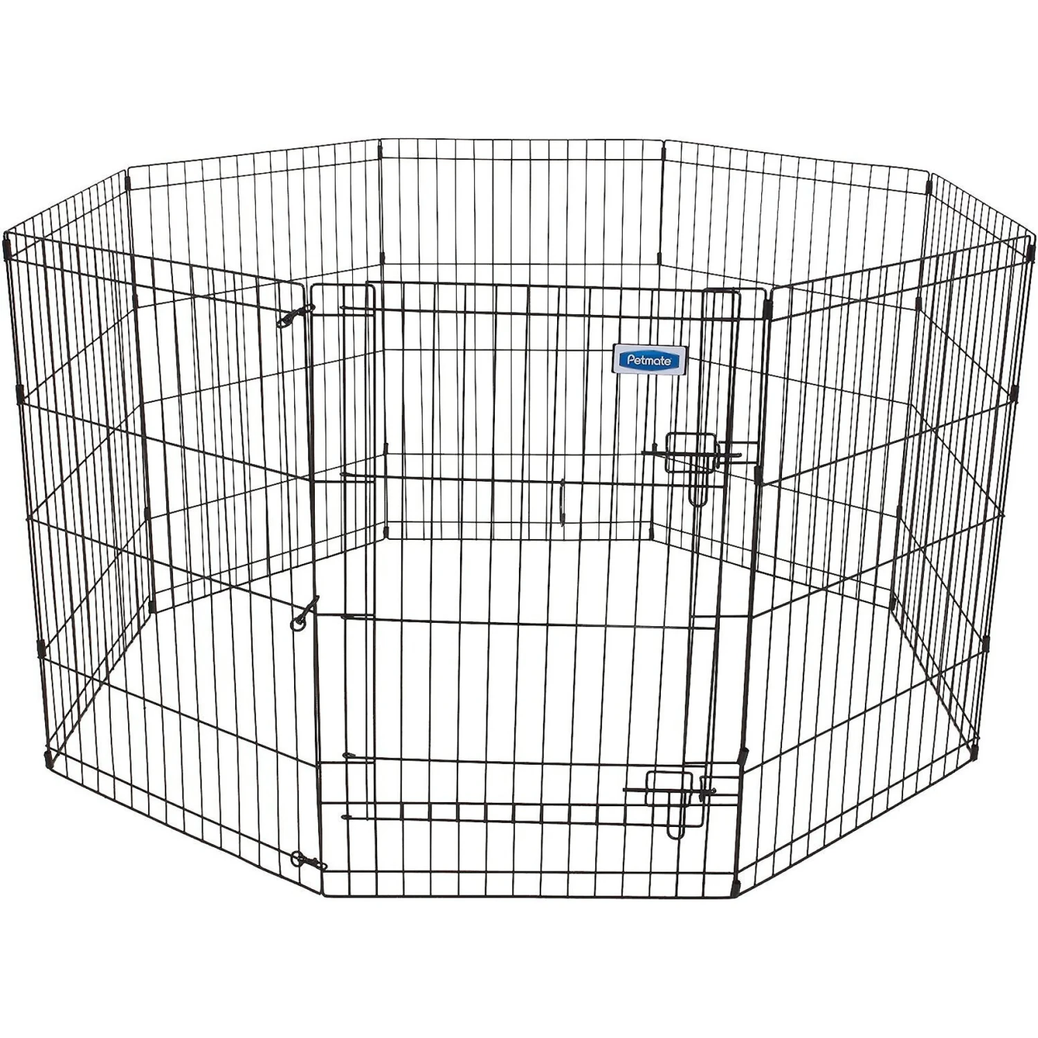 Petmate 8-Panel Wire Dog Exercise Pen With Door, Black 2 Petmate 8-Panel Wire Dog Exercise Pen With Door, Black - Image 2