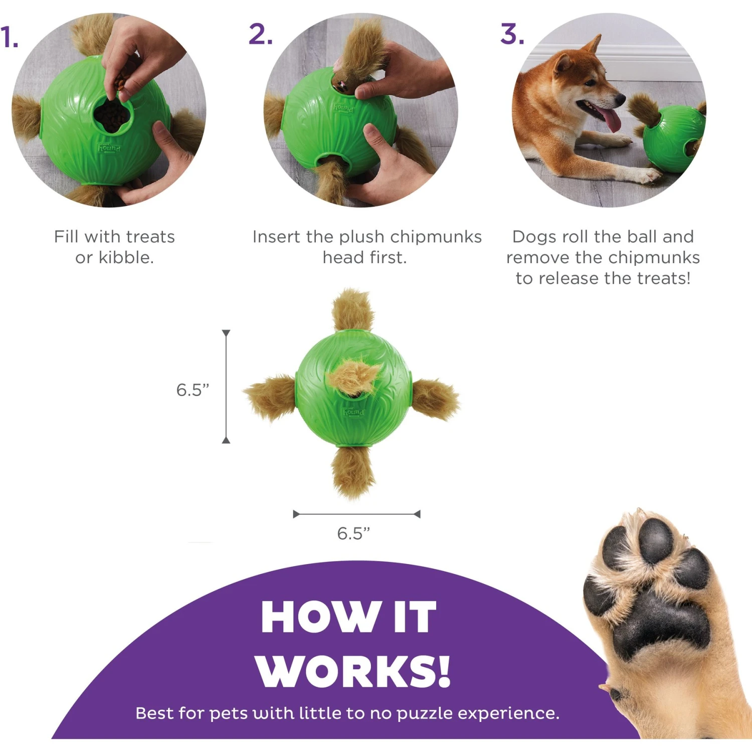 Nina Ottosson By Outward Hound Snuffle N' Treat Interactive Puzzle Ball & Treat Dispenser Dog Toy, Green 3 Nina Ottosson By Outward Hound Snuffle N' Treat Interactive Puzzle Ball & Treat Dispenser Dog Toy, Green - Image 3