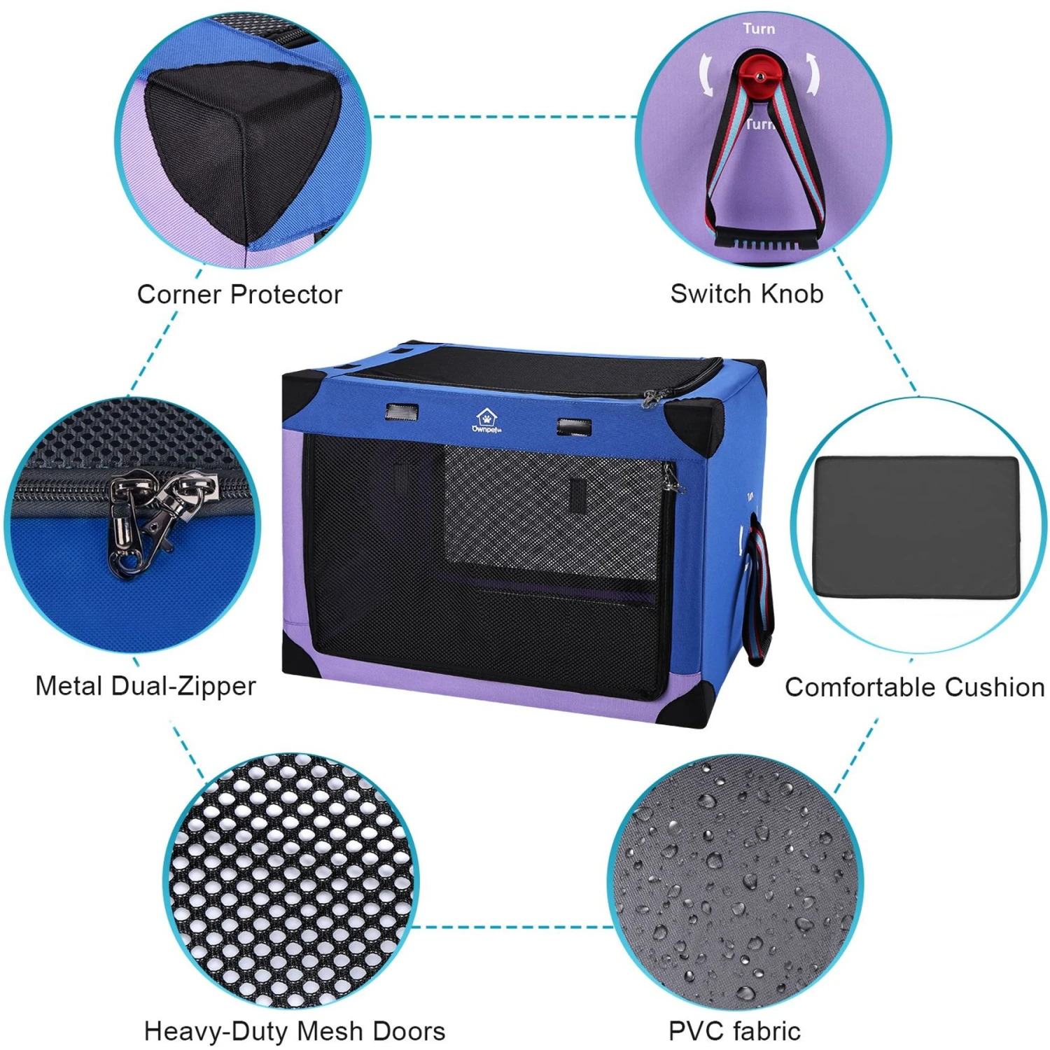 Ownpets 3 Door Collapsible Soft Dog & Cat Crate 2 Ownpets 3 Door Collapsible Soft Dog & Cat Crate - Image 2