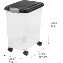 IRIS USA WeatherPro Airtight Dog, Cat, Bird & Small-Pet Food Storage Bin Container With Attachable Casters -Pet Care Sales 901870 PT4. AC SS1800 V1688152562