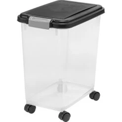 IRIS USA WeatherPro Airtight Dog, Cat, Bird & Small-Pet Food Storage Bin Container With Attachable Casters -Pet Care Sales 901870 PT7. AC SS1800 V1688391807