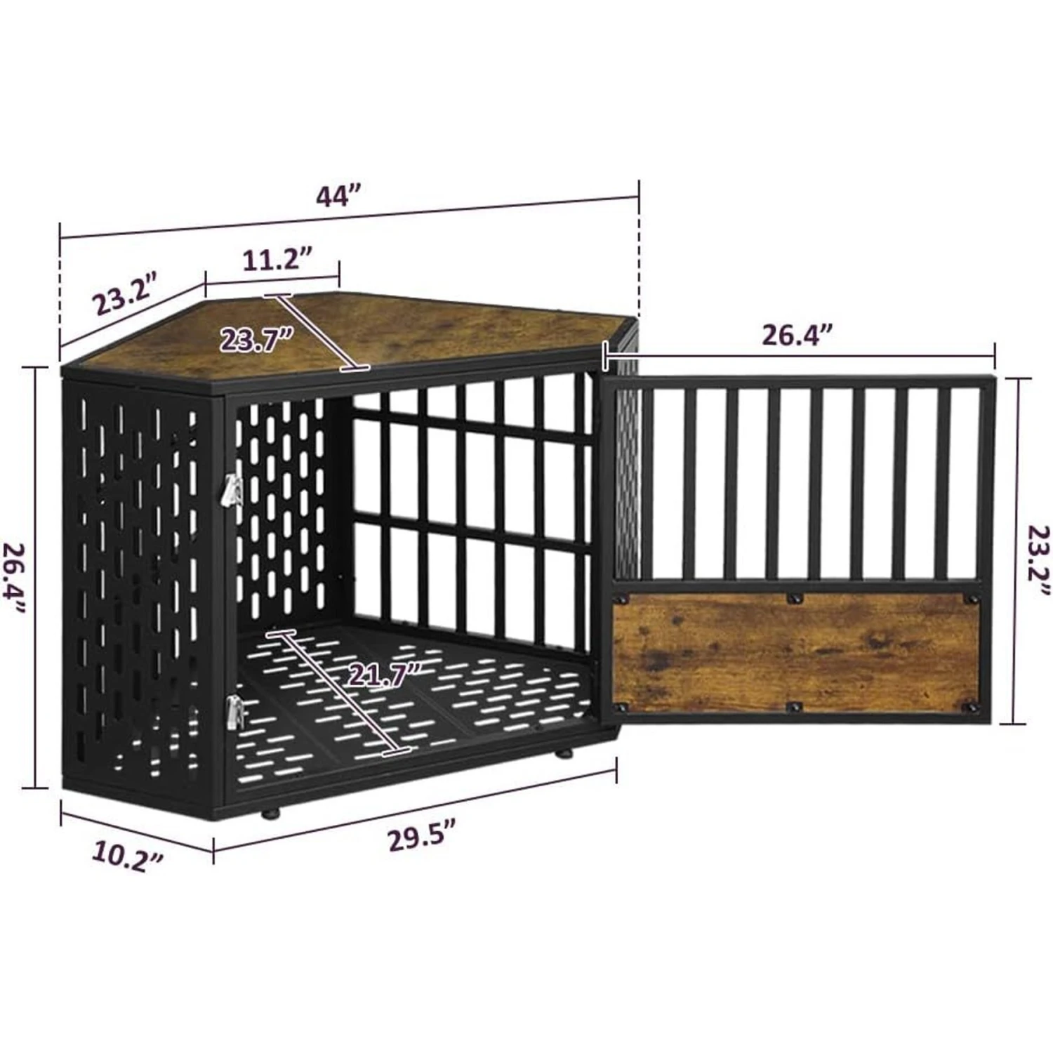 SMONTER Wooden Corner Crate Furniture Style Dog Kennel 6 SMONTER Wooden Corner Crate Furniture Style Dog Kennel - Image 6