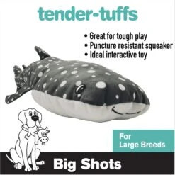 Snuggle Puppy Tender-Tuffs Big Shots Bubba Whale Shark Squeaky Dog Plush Toy, Grey, Large -Pet Care Sales 913142 PT2. AC SS1800 V1689709318