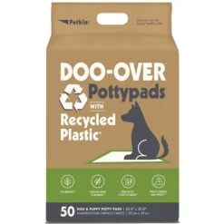 Petkin Doo-Over Dog Pee Pads, 20.8 X 20.8-in, 50 Count, Unscented