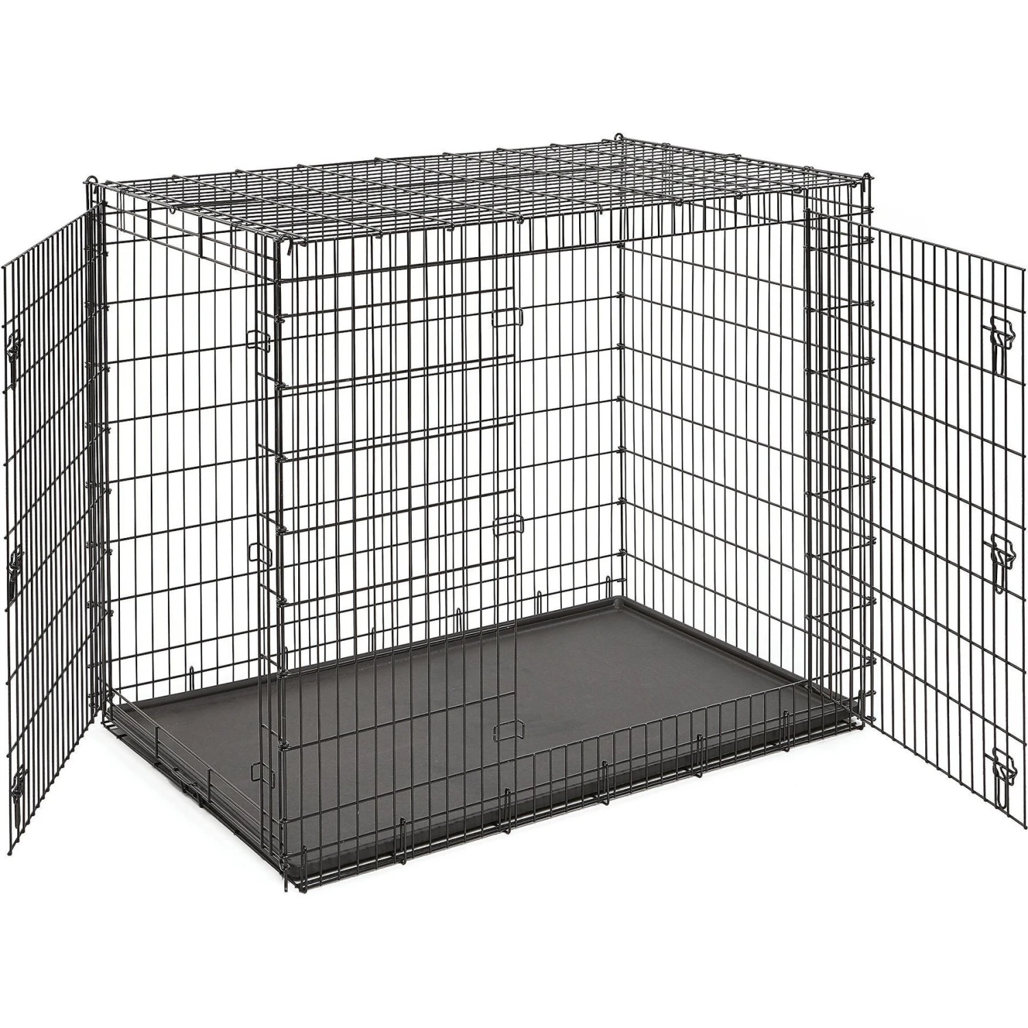 MidWest Solutions Series XX-Large Heavy Duty Double Door Wire Dog Crate, 54 Inch & MidWest Quiet Time Fleece Dog Crate Mat 2 MidWest Solutions Series XX-Large Heavy Duty Double Door Wire Dog Crate, 54 Inch & MidWest Quiet Time Fleece Dog Crate Mat - Image 2
