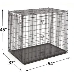 MidWest Solutions Series XX-Large Heavy Duty Double Door Wire Dog Crate, 54 Inch & MidWest Quiet Time Fleece Dog Crate Mat 11 MidWest Solutions Series XX-Large Heavy Duty Double Door Wire Dog Crate, 54 Inch & MidWest Quiet Time Fleece Dog Crate Mat -Pet Care Sales 939374 PT2. AC SS1800 V1691785952