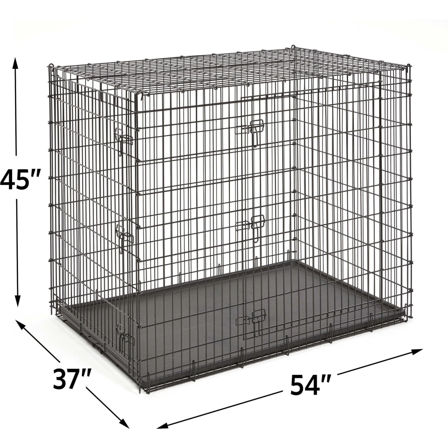 MidWest Solutions Series XX-Large Heavy Duty Double Door Wire Dog Crate, 54 Inch & MidWest Quiet Time Fleece Dog Crate Mat 3 MidWest Solutions Series XX-Large Heavy Duty Double Door Wire Dog Crate, 54 Inch & MidWest Quiet Time Fleece Dog Crate Mat - Image 3