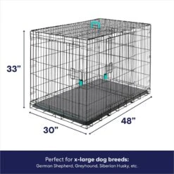 Frisco Heavy Duty Enhanced Lock Double Door Fold & Carry Wire Dog Crate & Mat Kit & MidWest Quiet Time Fleece Dog Crate Mat -Pet Care Sales 947398 PT2. AC SS1800 V1693602742