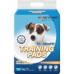 Honey Care All-Absorb Ultra Absorbent Odor Eliminating Quick-Dry Surface Dog Pads, 22x23-in, 14 Count